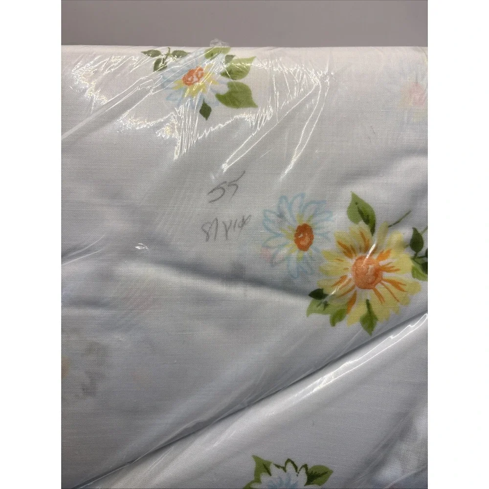 Vtg Selected Seconds Daisy Double Flat Sheet NOS Retro Cottagecore Deadstock